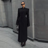 Elegant Shawl Collar Lace Up Long Woolen Coat Women Full Sleeve Belt Lapel Thick Overcoat Autumn Winter Lady Chic Outwear