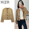 Mujer Suede Jacket Women Varsity Bomber Jackets for Women Coats and Jackets Woman Long Sleeve Women's Winter Jacket