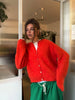 Lazy Style Wool Cardigan Women's Spring and Autumn Loose Round Neck Knitted Short Jacket Soft Long Sleeved Sweater