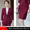 Novelty Wine Red Formal Women Business Suits with Skirt and Jackets Coat Ladies Office Professional Blazers Spring OL Styles
