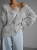 Solid Knit Cardigan Women Long Sleeve Casual V Neck Oversized Sweater Women's Autumn High Street Knitted Coats