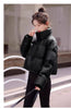 Solid Color Windproof Cropped Puffer Jacket Women Winter Thick Short Coat Warm Coat Fluffy Parka Vintage Tops Women's Clothing