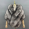 Janefur Real Fox Fur Shawl Poncho Women Elegant Wedding Bridal Formal Party Warm Winter Natural Fur Cape Coat