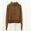 Thickened High-Neck Sweatshirt for Women, Sports Half-Zip Loose Jacket, Long-Sleeve Running Fitness Yoga Wear