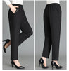 Korean Women Vintage Slim Pants Spring Autumn Streetwear Elastic High Waist Stripe Plaid Straight Casual Trousers