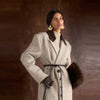 Waist Cinching Woolen Long Coat For Women Lapel Long Sleeve Single-breasted Coat With Belt Lady Commuter Outwears