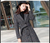 Woolen Women's Coat Korean Version Thick Long Autumn/Winter Slim fit Plaid Woolen Coat Over Knee Trench Coat for Women Wlf