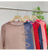 Long Pleated Dress For Women Round Neck Color Block Loose Style Printing Elegant Ladies Festival Party Clothing 2R8600