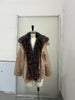 Vintage Thicken Faux Fur Woolen Jacket Women Hooded Pocket Lantern Sleeve Elastic Waist Coat Winter Female Daily Outwear