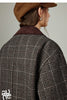 Women Coat Winter 100% Sheep Wool Corduroy Plaid Patterned Patchwork Woolen Coat