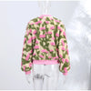 3D Flower Bomber Jackets Women Loose Zipper Full Sleeve Female Coats Baseball Jackets Spring High Street Outwear