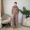 Pleated Suit Set For Women Spring Lapel Top + Fold Wide Leg Pants Two-piece Set Loose Casual Sets Female 2C2174
