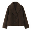 Women Solid Double Breasted Trench Jackets Vintage Lapel Neck Long Sleeves Female Chic Lady Outfits