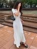 Women's High Waist Knitted Rib Slim Maxi Dress Casual Loose Elegant Temperament Long Dress for Autumn Femme Solid Color Dress