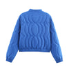 Women's Quilted Stand Collar Padded Jacket Long Sleeve Pocket Casual Fall Winter Coat