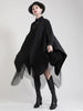 Women Black Irregular Hem Big Size Shirt Dress Lapel Long Sleeve Loose Fit Tide Spring Autumn 1DE2485