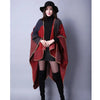Thicken Winter Shawl Wraps Cape Women Fall Ponchos Plus Size Block Plaid Open Front Sweater Fleece Scarf Coat Holiday Outfits