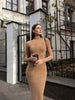 Autumn Winter Women Knitted Long Sleeved Sweater Dress Sexy Slim Fit Striped High elasticity Female Vestidos Sweater Out