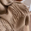 Autumn Winter Women Knitted Cape Shawl Wrap Cloak Ethnic Hooded Poncho Hoody Jumper Sweater Tassels Echarpe Blanket