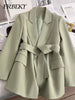 Elegant Blazer Woman Spring Solid Color Tie Suit Jacket Temperament Korean Version of The Casual Suit Woman Clothing