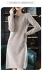 Round Neck Cashmere Dress Women's Long Pullover Sweater Autumn Winter Knitted Knee-Length Pure Wool Dress JJ396