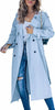 Trench Women Coats Mid Length Coat Turn Down Collar Full Sleeve Double Breasted Elegant Splice Lace Up Jackets Autumn