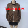 American Retro Brown Faux Suede Coat Women Lapel Solid Zipper Short Jacket Autumn Winter Long Sleeve Zipper Outwear