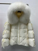 Lagabogy Big Natural Fox Fur Puffer Jacket Winter Clothes Women Thick Warm White Duck Down Coat Female Real Fur Parker
