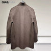 Women's Autumn Winter Vintage Pockets Wool Blazer Coat Casual Solid Long Sleeves Loose Outerwear Ladies
