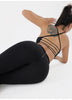 V-Back High Waisted Yoga Leggings Seamless Knit Tights for Women Quick Dry Butt Lifting Slim High Elastic Leggings