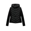 women's elegant patchwork long sleeve standing collar hooded cotton jacket sport coat 8073227