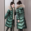 Winter Large Fur Collar Belt Thicken Down-cotton Jacket Women's Mid-length Coats Warm Slim Puffer Jacket Windbreaker Jacket
