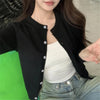 Red Cardigan Sweater for Women Soft Knit Long Sleeve Button-up Crop Jacket Blouse Top Spring Autumn Shrunken Cardigan Y2K