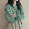 Fall Winter Short Knitted Cardigan Women Thicken Warm Single-Breasted Sweater Female Solid O-Neck Long Sleeve Knitwear Coat