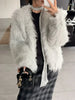 Women Autumn Furry Sweater Coat Single Button Design Knitted Warm Coat Thick Cardigans Clothes Tops For Women Sweater
