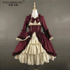 Women Vintage Palace Lolita Dress Sweet Princess Square Collar Lace Bowknot High Waist Long Victorian Gothic Dress Girl Black