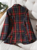 Thick Winter Blazer Women Ladies Red Blue Plaid Coat Female Slim Casual Single Breasted Jacket