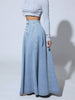 Denim Skirts Women Long Skirt A Line Single Breasted High Waist Jeans Vintage Maxi Simple Casual Elegant Splice Y2k Streetwear