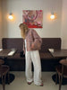 Women Round Neck Tweed Jacket Fringe Trim Long Sleeve Open Front Cropped Texture Outerwear Lady Elegant Daily Street Coat
