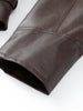 Woman Vintage Brown Lace Up Pu Leather Jacket Slim Fit Lapel Collar Long Sleeved Short Coats Fall Lady Chic Outfits