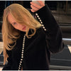 Solid Velvet Women's Jacket Stand Collar Long Sleeve Waist Cinching Coat Chic Spring Autumn Evening Street Wear