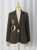 Modern Hollow Out Women Jackets Lapel Collar Long Sleeve Temperament Loose Jacket for Street Outing Wear