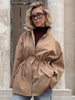 Autumn Vintage Jacket Femme Winter Street Casual Long Sleeve High Waist Cardigan Workwear Retro Coat Winter