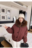 Warm Down jacket Ladies Pai Overcome Winter Cotton Padded Coat Women Parkas Horn Hooded Outcoat Big fur collar Overcoat