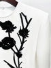 High Street Designer Women's Flowers Beaded Long Sleeve Dress