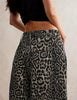 Women's Basic Versatile Street Casual Comfortable Loose Printed Leopard Print Straight Leg Women's Jeans