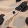 Women Chic Vacation Outfits Leopard Print Sheer Chiffon Shirt Casual Turn-down Collar Mini Dress & Detachable Scarf