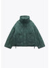 Quilted coat for women Quilted Jacket With Ties beige drawstring high neck pocket clip cotton jacket for women
