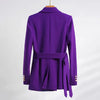 High-quality Office Suit Purple Jacket and Trousers 2-piece Set Waist Suit Temperament Suits for Women Hjlzbw