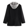 European and American style girl retro autumn women's hooded suit jacket female fake two-piece versatile